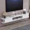 Warooma Étagère TV Murale Support TV Flottant Centre De Divertissement, pour Unité De Stockage Boîtier De Câble De Console Au