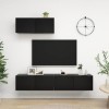 vidaXL 3X Meubles TV Centres de Divertissement Muraux Suspendus Armoires Stéréo Salon Salle de Séjour Maison Intérieur Noir A