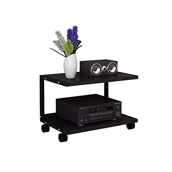 Étagère centrale de divertissement pour haut-parleurs avec poulie - Support audio pour équipement multimédia - Étagère 2 couc