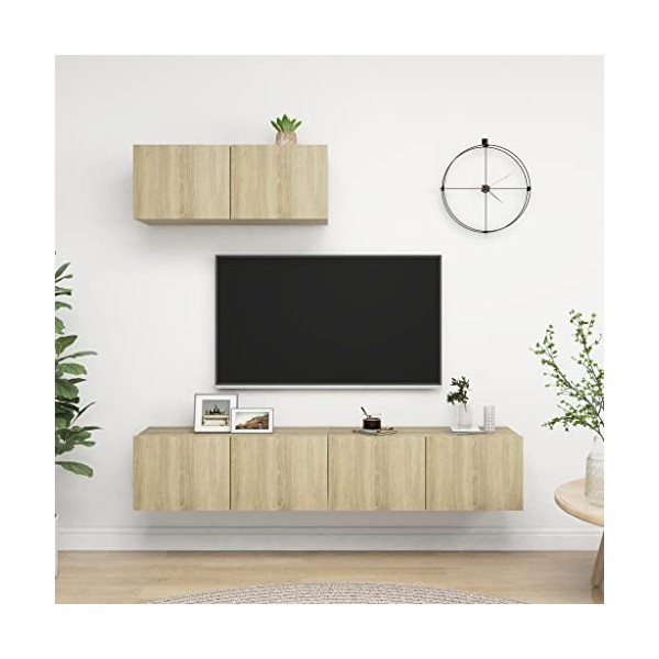 Meuble TV, Meuble TV Suspendu, Meuble TV Blanc, Meuble TV Industriel, Meubles de Salon, Salon, Chambre, Cadre en Acier, vidaX