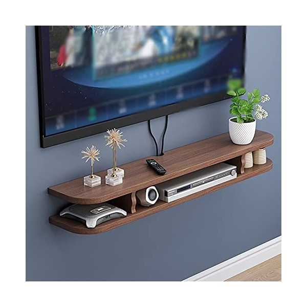 MABIBI Étagère murale flottante pour TV - Meuble TV mural - Étagère de rangement multimédia - Grande capacité - Trou de fil r