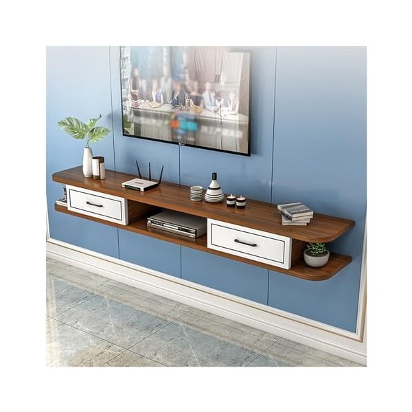 PetterShop Etagère TV Flottante, Console TV Murale, Support pour Meuble TV Mural, Étagère De Rangement pour Centre De Diverti