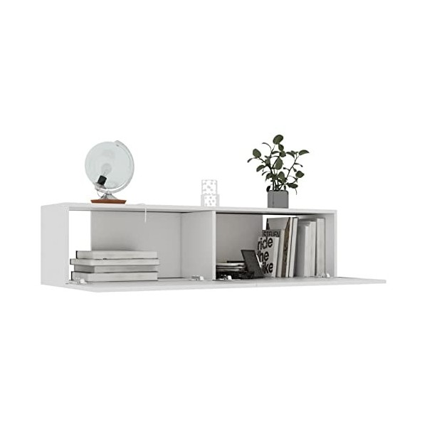 Homgoday Meuble TV mural en chêne marron 100 x 30 x 30 cm en bois ingénieux, meuble TV, meuble pour TV, table de salon, étagè