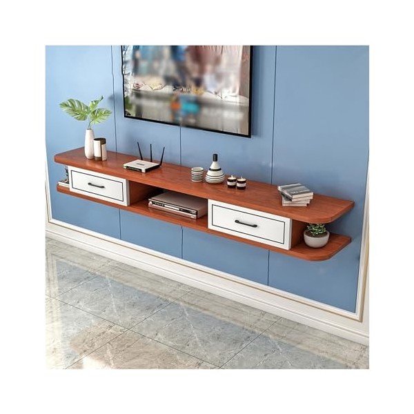 PetterShop Etagère TV Flottante, Console TV Murale, Support pour Meuble TV Mural, Étagère De Rangement pour Centre De Diverti