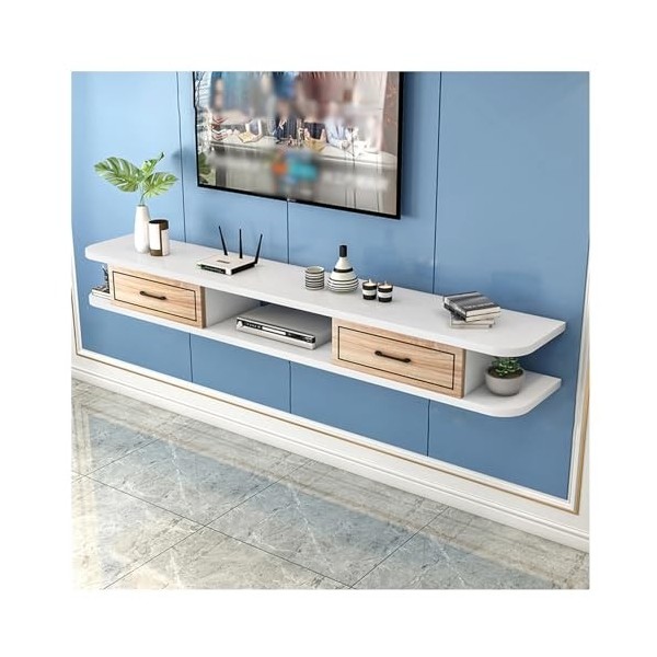PetterShop Etagère TV Flottante, Console TV Murale, Support pour Meuble TV Mural, Étagère De Rangement pour Centre De Diverti