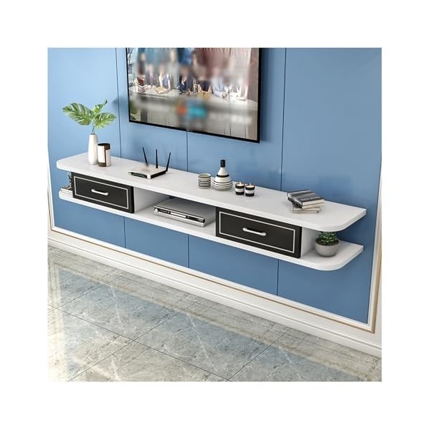 PetterShop Etagère TV Flottante, Console TV Murale, Support pour Meuble TV Mural, Étagère De Rangement pour Centre De Diverti