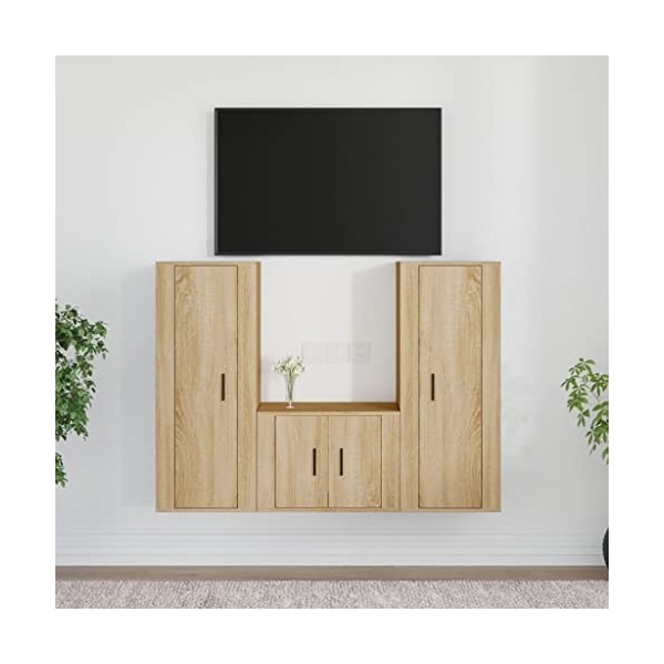 VEEKI Meuble TV, Meuble TV Suspendu, Meuble TV Industriel, Meuble TV Bois, Meuble Chambre, Convient pour Salon ou Chambre, En