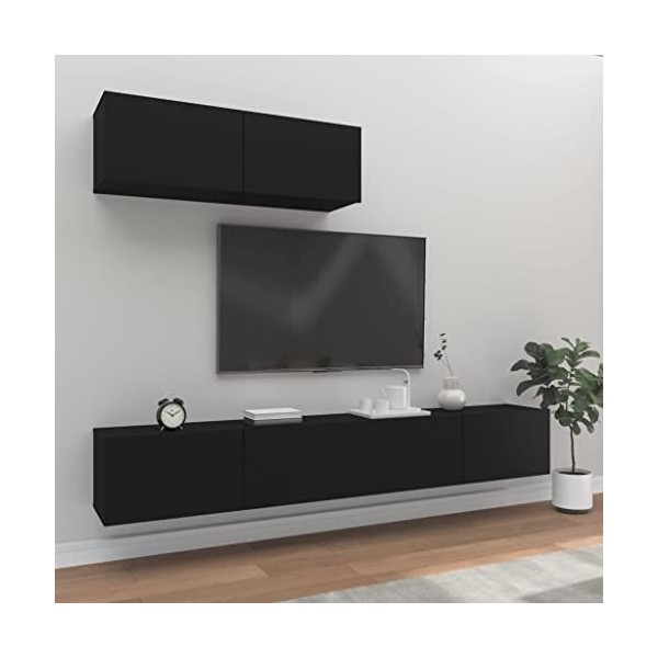 VEEKI Meuble TV, Meuble TV Suspendu, Meuble TV Industriel, Meuble TV Bois, Meuble Chambre, Convient pour Salon ou Chambre, En