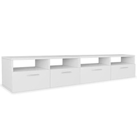 lvssiao Meuble de salon Meuble TV en contreplaqué 2 unités Blanc Meuble TV en bois pour salon chambre à manger