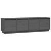Meuble TV Gris 156x37x45 cm Bois de pin Massif - Meuble TV de Salon Banc Télé Industriel, Support Rangement Console Jeux Etag