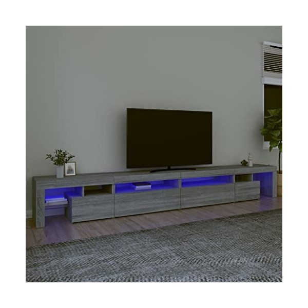 Générique Meuble TV avec lumières LED Sonoma Gris 290x36,5x40 cm,57.7 KG,3152808, Meubles, Meubles TV