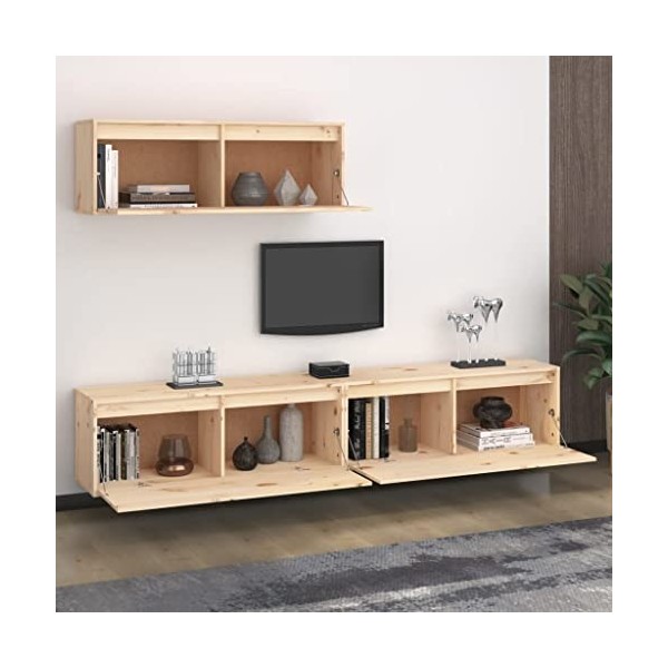 Générique Meubles TV 3 pcs Bois Massif de pin,29.6 KG,3100139, Meubles, Meubles TV