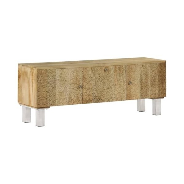 Générique Meuble TV Bois de manguier Massif 118 x 30 x 45 cm,25 KG,246972, Meubles, Meubles TV