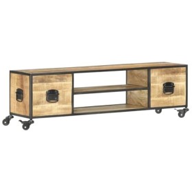 Générique Meuble TV 130x30x39 cm Bois Massif de manguier,26.7 KG,286377, Meubles, Meubles TV