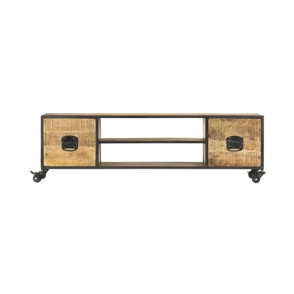 Générique Meuble TV 130x30x39 cm Bois Massif de manguier,26.7 KG,286377, Meubles, Meubles TV