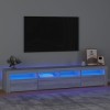 Meuble TV avec lumières LED Sonoma Gris 210x35x40 cm - Meuble TV sur Salle de Séjour, Salon et Chambre à Coucher