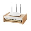 Geyao Meuble TV en bois massif avec routeur à une couche sans fil et prise Wi-Fi pour modem chat couleur : vague blanche 