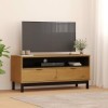 Meuble TV, Banc TV Support de Télévision Table TV Bas Armoire Basse Meuble TV FLAM 110x40x50 cm Bois Massif de pin