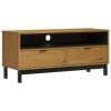 Meuble TV, Banc TV Support de Télévision Table TV Bas Armoire Basse Meuble TV FLAM 110x40x50 cm Bois Massif de pin