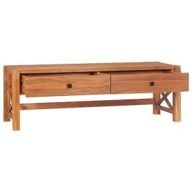 Camerina Meuble TV 140x40x45 cm Bois de Teck,Meuble TV,Table Basse Salon Meuble TV,Table Basse LED Couleurs