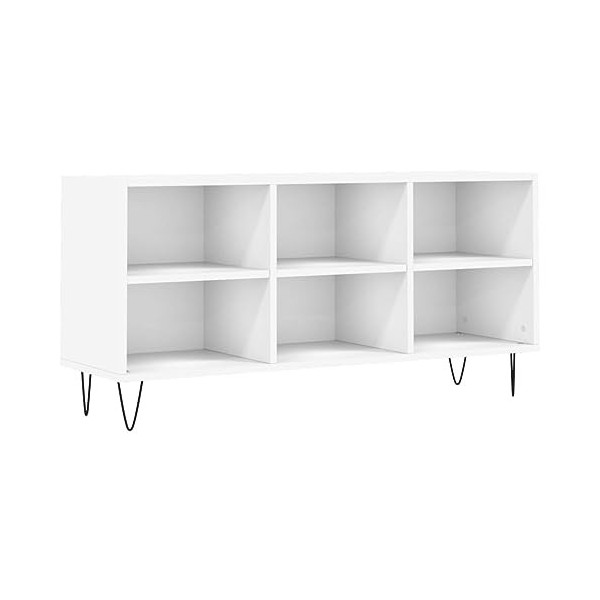 DCRAF Meuble TV de jardin en bois dingénierie Blanc 103,5 x 30 x 50 cm