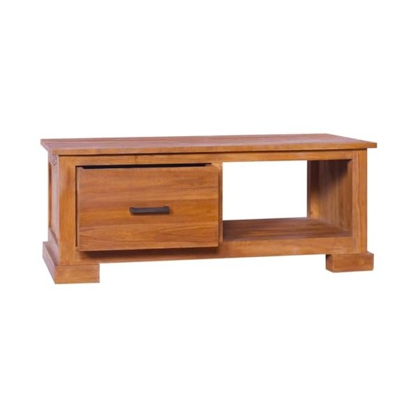 Hotorun Meuble TV dans le salon - 90 x 50 x 37 cm - Bois massif de teck - Style colonial - Espace de divertissement - Grand e