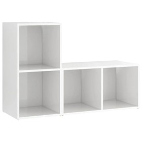 DCRAF Meuble TV 2 pièces Blanc brillant 72 x 35 x 36,5 cm
