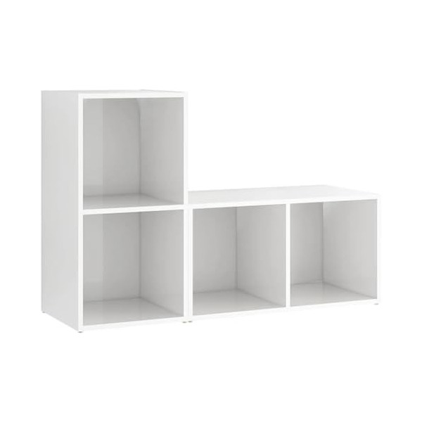 DCRAF Meuble TV 2 pièces Blanc brillant 72 x 35 x 36,5 cm