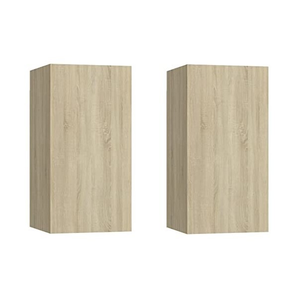 TEKEET Centres de divertissement et meubles TV - 2 pièces - Chêne Sonoma - 30,5 x 30 x 60 cm - Bois dingénierie