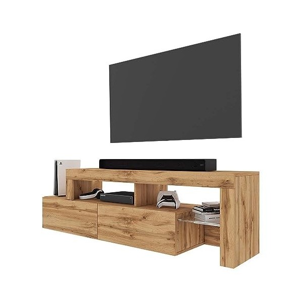 Selsey Asten - Meuble TV - 172 cm chêne wotan - avec LED