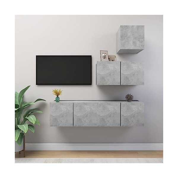 VEEKI Meuble TV, Meuble TV Suspendu, Meuble, Meuble TV avec Rangement,Meuble Industriel, Convient pour Salon ou Chambre, Ense