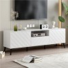 Tcewhhy Grand Meuble TV pour Meuble TV 70 Pouces Lowboard Meuble TV avec 2 Portes Et 2 Tiroirs Table TV Buffet pour Salon Low