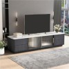 Tcewhhy Meuble TV 160 M pour Téléviseurs 70" Meuble TV Plateau De Table en Marbre Lowboard Meuble TV Tiroirs avec Fonction Pu