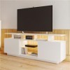 Meuble TV avec Éclairage LED 16 Couleurs Meuble TV Meuble TV pour Téléviseurs 60 Pouces Buffet Vantaux De Porte Brillants ave