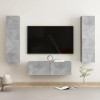 Ensemble de Meubles TV 3 pcs Gris béton Aggloméré - Meuble télé, Meuble TV Industriel, Meuble Chambre, Convient pour Salon ou