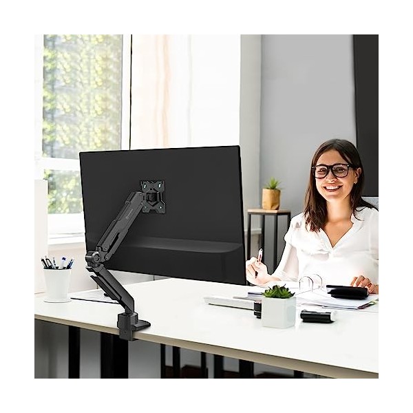 ONKRON Support de bureau orientable pour écrans 13-34" jusquà 10 kg max VESA 100 x 100 cm Noir