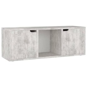 vidaXL Meuble TV en matériau dérivé du bois Gris béton 88,5 x 27,5 x 30,5 cm