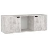vidaXL Meuble TV en matériau dérivé du bois Gris béton 88,5 x 27,5 x 30,5 cm