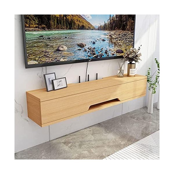 MABIBI Meuble TV mural de 70/90/110 cm, petite console multimédia, meuble TV flottant, étagères de rangement murales pour cha