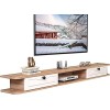 MABIBI Meuble TV mural flottant pour TV - Étagère murale - Centre de divertissement - Console multimédia en bois - Meuble TV 