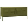 VidaXL Meuble TV Vert olive 105x35x50 cm Acier