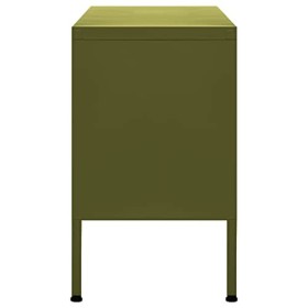 VidaXL Meuble TV Vert olive 105x35x50 cm Acier