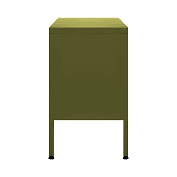 VidaXL Meuble TV Vert olive 105x35x50 cm Acier