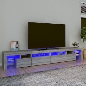 Générique Meuble TV avec lumières LED Sonoma Gris 260x36,5x40 cm, 53.8 kg, 3152824, Meubles, Meubles TV