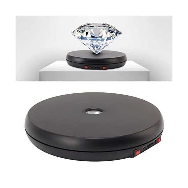 Présentoir à Plateau Tournant électrique avec Lumière LED, Stand Rotatif motorisé à 360° pour Photomaton pour Affichage de Pr