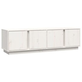 Camerina Meuble TV Blanc 140x40x40 cm Bois de pin Massif,Meuble TV,Table Basse Salon Meuble TV,Table Basse LED Couleurs