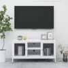 Meuble TV avec 2 Portes | Style Vintage | Rangement matériel télé Audio Video Gaming | 105x35x52cm Blanc