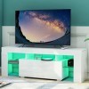 GGMWDSN Meuble TV Leisure Zone White, Meuble TV Lowboard avec Ouverture sans PoignéE, Meuble Bas, Buffet Mediaboard, Meuble T