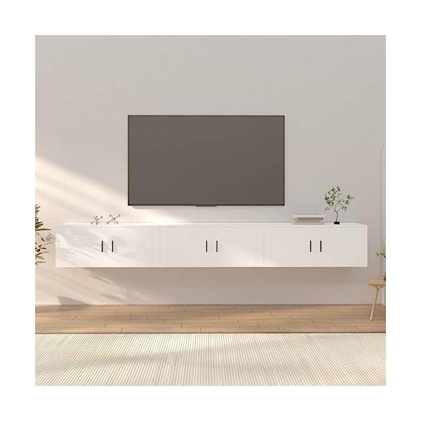 VEEKI Meuble TV, Meuble TV Suspendu, Meuble, Meuble TV avec Rangement，Meuble Industriel, Convient pour Salon ou Chambre, Meub