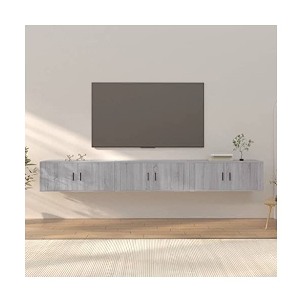 VEEKI Meuble TV, Meuble TV Suspendu, Meuble, Meuble TV avec Rangement，Meuble Industriel, Convient pour Salon ou Chambre, Meub